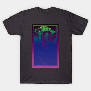 Art Nouveau Ladies (blue on purple) T-Shirt